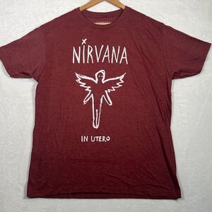 Nirvana in Utero Brush live nation concert release heather burgundy Tshirt Men L